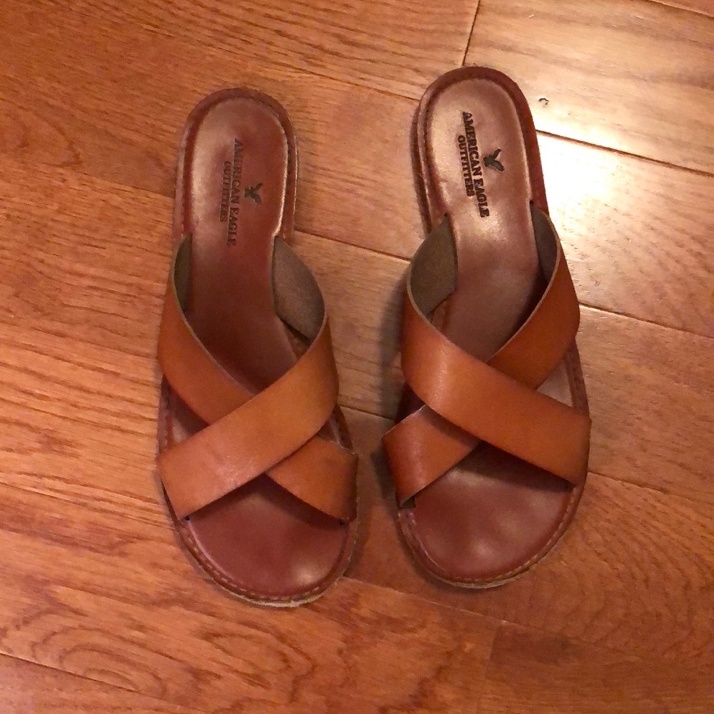 American Eagle cross strap sandals